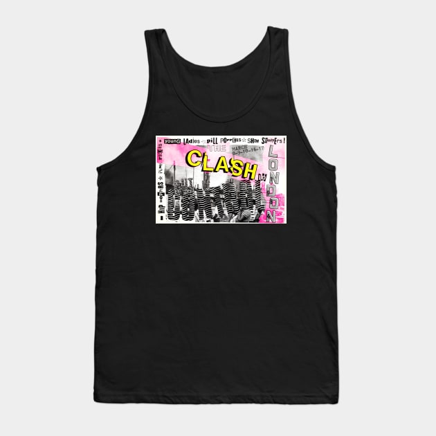 The Clash Out Of Control in London 1984 Tank Top by Timeless Chaos